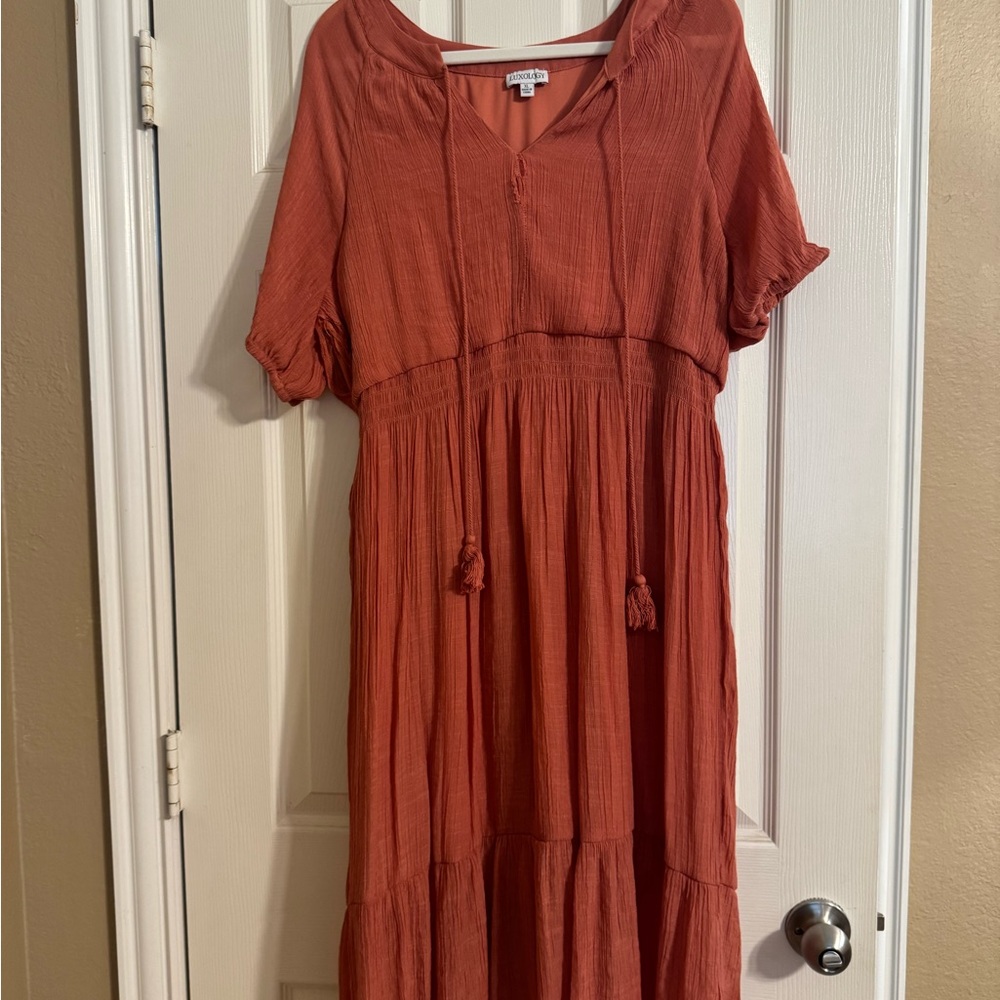 Luxology Terracotta Midi Dress